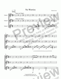 page one of No Worries (Trio)