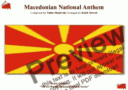 page one of North Macedonian National Anthem for Brass Quintet (MFAO World National Anthem Series)