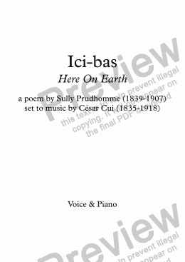 page one of Ici-bas (C. Cui / Sully Prudhomme)