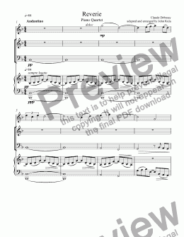 page one of Reverie - piano quartet (f,v,c,p)