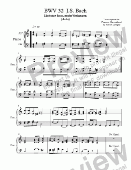 page one of BWV 32  J.S. Bach Liebster Jesu, mein Verlangen (Aria)