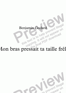 page one of Mon bras pressait ta taille frêle (B. Godard / Victor Hugo)