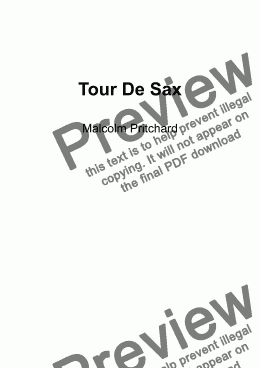 page one of Tour De Sax