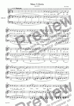 page one of Mass 3 Gloria 