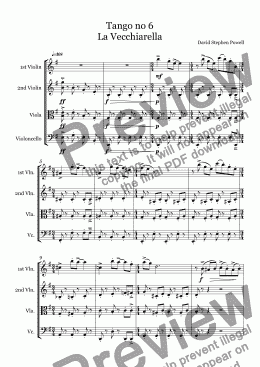 page one of Tango no 6 La Vecchiarella