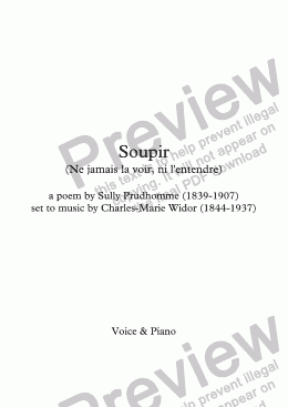 page one of Soupir (Ch. Widor / Sully Prudhomme)