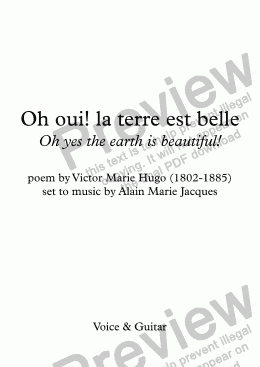 page one of Oh oui! la terre est belle (Alain Jacques / Victor Hugo)