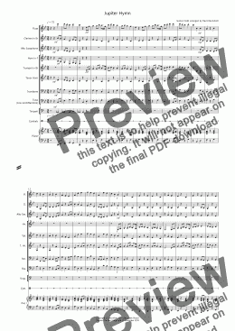 page one of Jupiter Hymn for School Concert Band