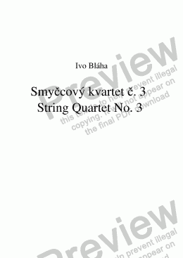 page one of STRING QUARTET No.3