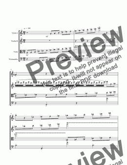 page one of String Quartet #9, movement 3