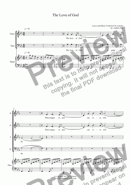 page one of The Love of God - Choir