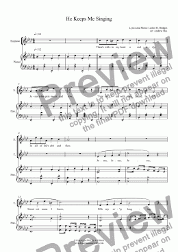 page one of He Keeps Me Singing - Choir