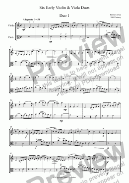 page one of Six Early Violin & Viola Duos