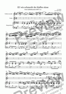 page one of Ei! wie schmeckt der Kaffee süsse (Bach)