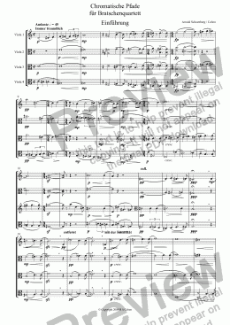 page one of Schoenberg/Cohen - CHROMATISCHE PFADE - für Bratschenquartett