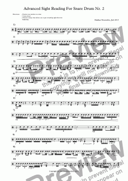 page one of Advanced Sight Reading For Snare Drum Nr. 2