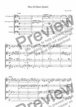 page one of Piece for Brass Quartet