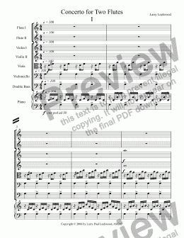 page one of Concerto for Two Flutes