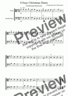 page one of 8 Easy Christmas Duets for Viola And Double Bass