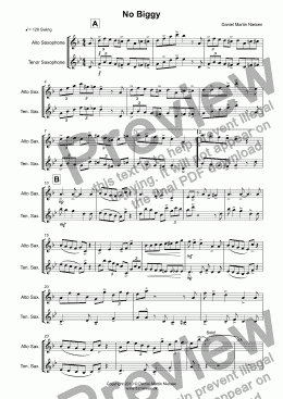 page one of No Biggy - alto sax & tenor sax