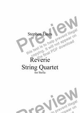 page one of String Quartet: Reverie