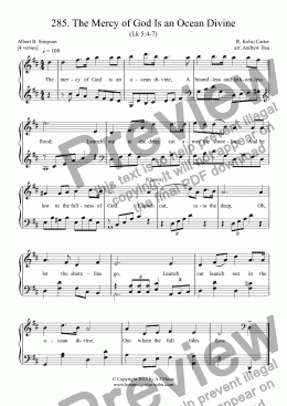 page one of The Mercy of God Is an Ocean Divine - Easy Piano 285