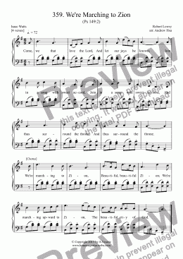 page one of We're Marching to Zion - Easy Piano 359