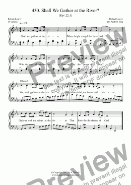 page one of Shall We Gather at the River? - Easy Piano 430