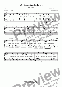 page one of Sound the Battle Cry - Easy Piano 450