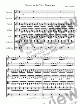 page one of Concerto for Two Trumpets