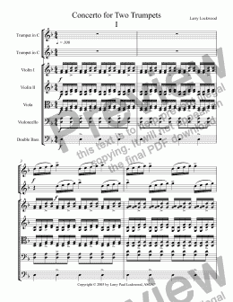 page one of Concerto for Two Trumpets