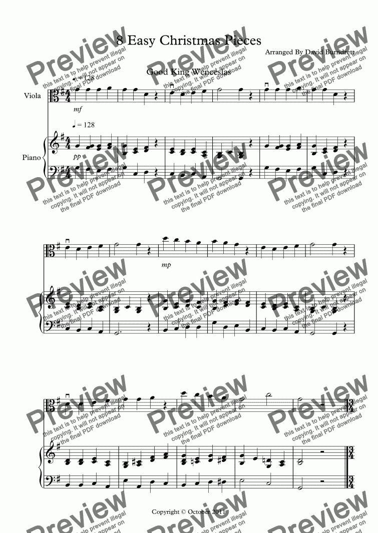 8 Christmas Pieces for Viola And Piano - Download Sheet Music PDF file