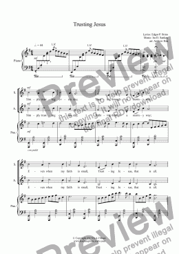 page one of Trusting Jesus - Choir