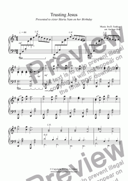 page one of Trusting Jesus - Solo Piano