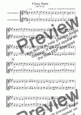 page one of 8 Easy Duets for Alto Saxophone