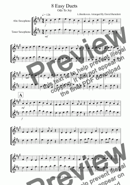 page one of 8 Easy Duets for Alto And Tenor Saxophone