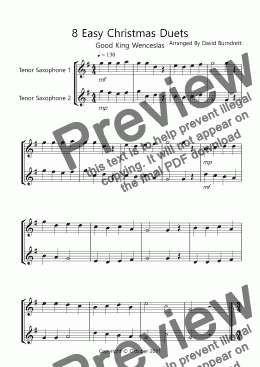 page one of 8 Easy Christmas Duets for Tenor Saxophone