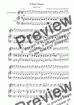 page one of 8 Easy Pieces for Tenor Saxophone And Piano