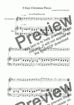 page one of 8 Easy Christmas Pieces for Alto Saxophone And Piano