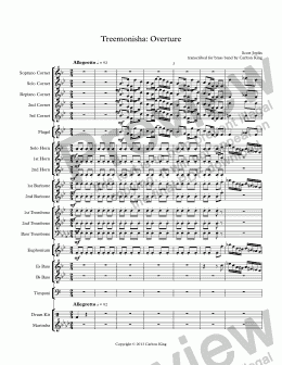 page one of Treemonisha: Overture