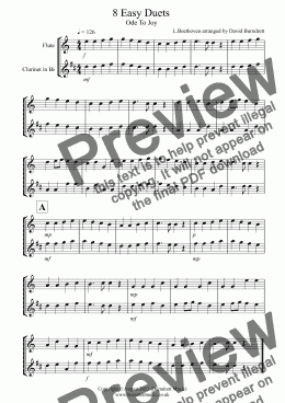 page one of 8  Easy Duets for Flute And Clarinet