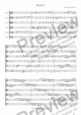 page one of Gibbons - PAVAN & GALLIARD á 6 - for string sextet