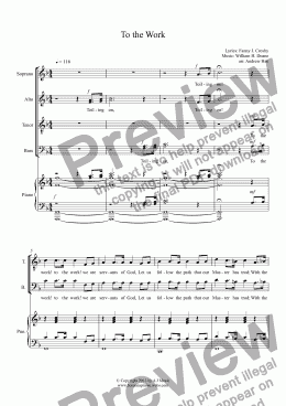 page one of To the Work - Choir