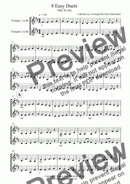 page one of 8 Easy Duets for Trumpet in Bb