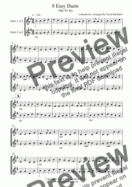 page one of 8 Easy Duets for French Horn