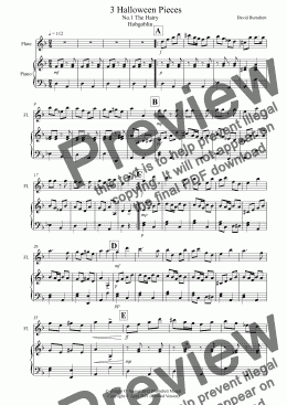 page one of 3 Halloween Pieces for Flute And Piano