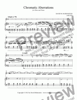 page one of Chromatic Aberrations for Oboe and Piano