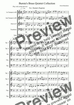 page one of Burnie’s Brass Quintet Collection