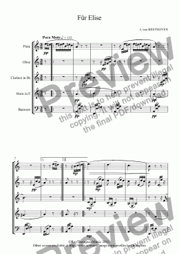 page one of Für Elise (Short Version)