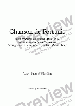 page one of Chanson de Fortunio (A. Jacques / Musset)